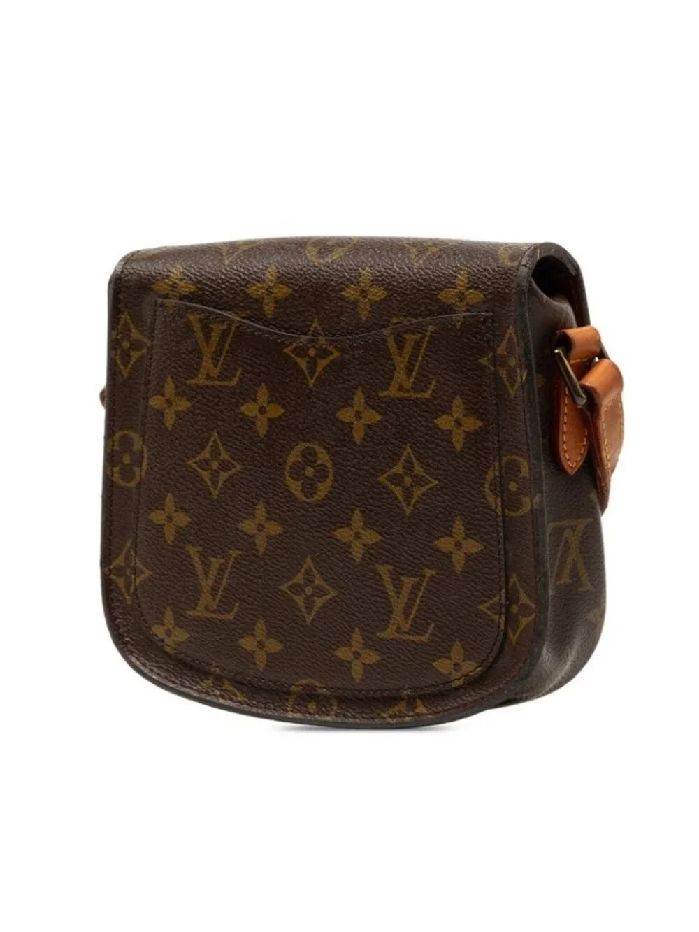 Louis Vuitton Monogram Saint Cloud PM Crossbody Shoulder Bag Brown Leather